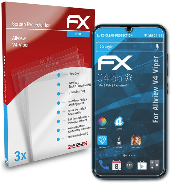 atFoliX FX-Clear Schutzfolie für Allview V4 Viper