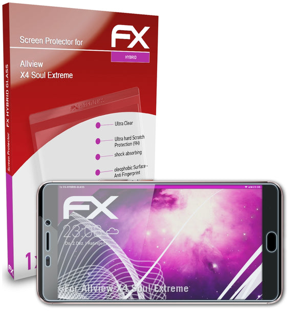 atFoliX FX-Hybrid-Glass Panzerglasfolie für Allview X4 Soul Extreme