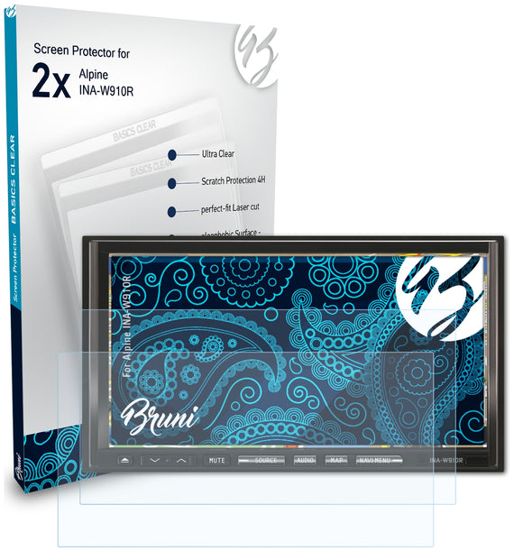 Bruni Basics-Clear Displayschutzfolie für Alpine INA-W910R