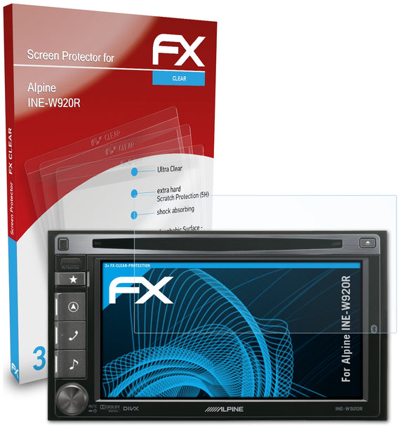 atFoliX FX-Clear Schutzfolie für Alpine INE-W920R