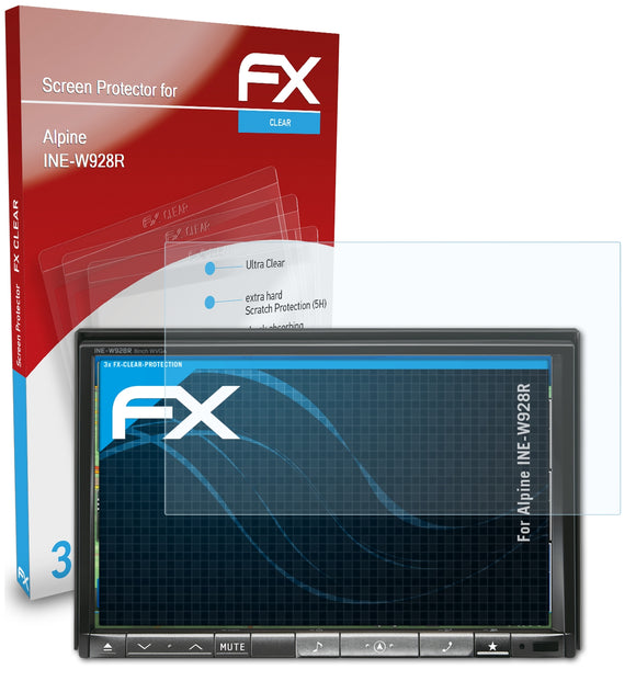 atFoliX FX-Clear Schutzfolie für Alpine INE-W928R