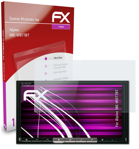 atFoliX FX-Hybrid-Glass Panzerglasfolie für Alpine INE-W977BT