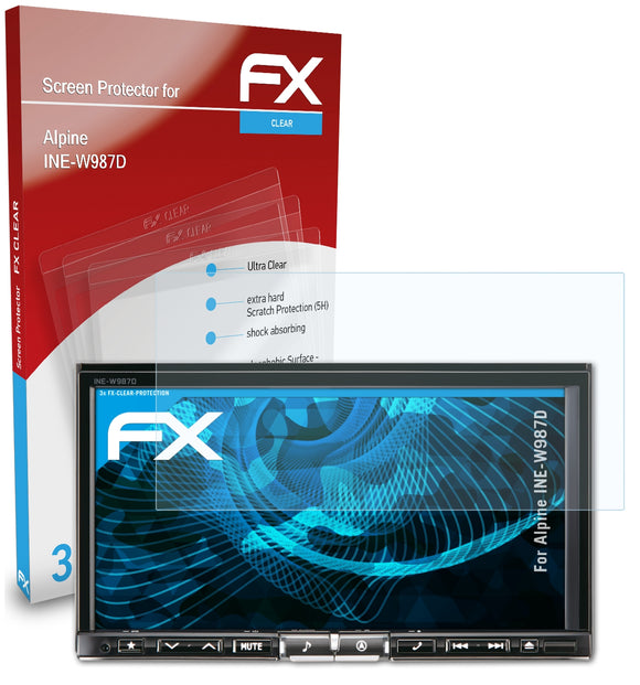 atFoliX FX-Clear Schutzfolie für Alpine INE-W987D