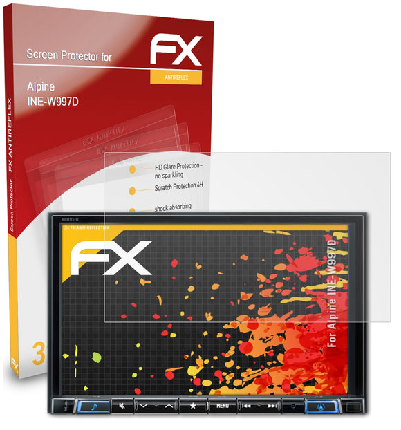atFoliX FX-Antireflex Displayschutzfolie für Alpine INE-W997D