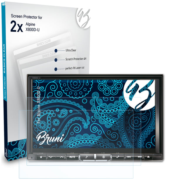 Bruni Basics-Clear Displayschutzfolie für Alpine X800D-U