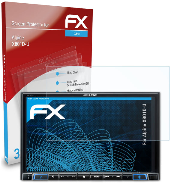 atFoliX FX-Clear Schutzfolie für Alpine X801D-U