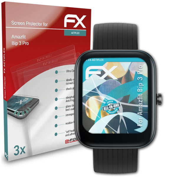 atFoliX FX-ActiFleX Displayschutzfolie für Amazfit Bip 3 Pro