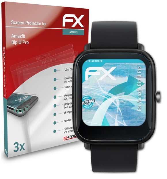 atFoliX FX-ActiFleX Displayschutzfolie für Amazfit Bip U Pro