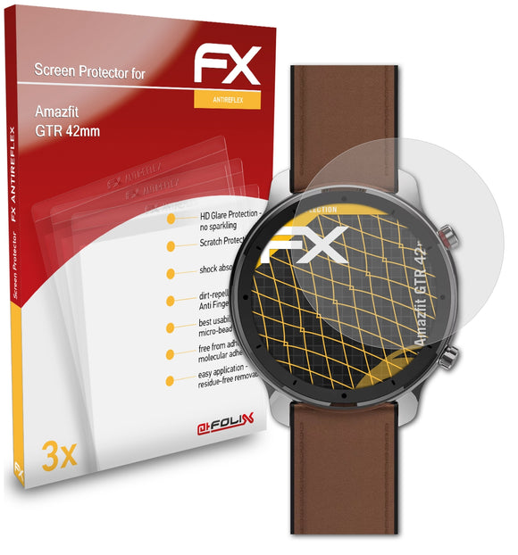 atFoliX FX-Antireflex Displayschutzfolie für Amazfit GTR (42mm)