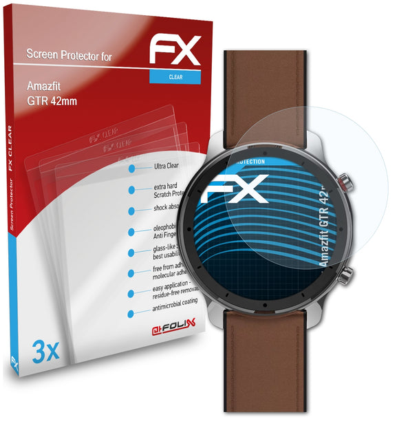 atFoliX FX-Clear Schutzfolie für Amazfit GTR (42mm)
