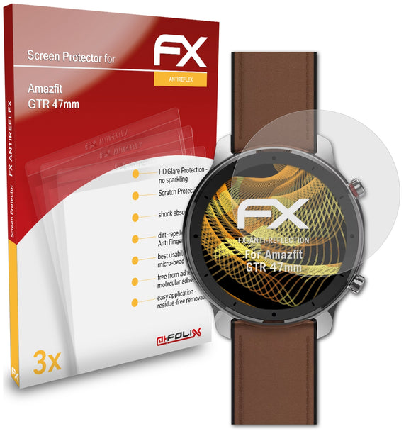 atFoliX FX-Antireflex Displayschutzfolie für Amazfit GTR (47mm)