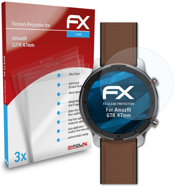 atFoliX FX-Clear Schutzfolie für Amazfit GTR (47mm)