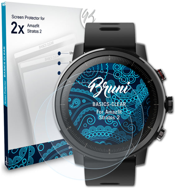 Bruni Basics-Clear Displayschutzfolie für Amazfit Stratos 2