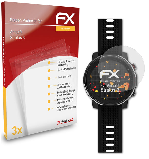 atFoliX FX-Antireflex Displayschutzfolie für Amazfit Stratos 3