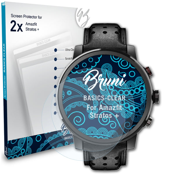 Bruni Basics-Clear Displayschutzfolie für Amazfit Stratos +