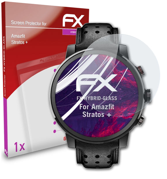 atFoliX FX-Hybrid-Glass Panzerglasfolie für Amazfit Stratos +