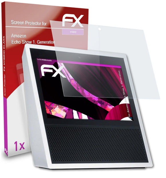 atFoliX FX-Hybrid-Glass Panzerglasfolie für Amazon Echo Show (1. Generation)