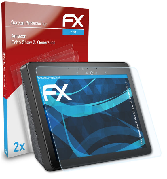 atFoliX FX-Clear Schutzfolie für Amazon Echo Show (2. Generation)