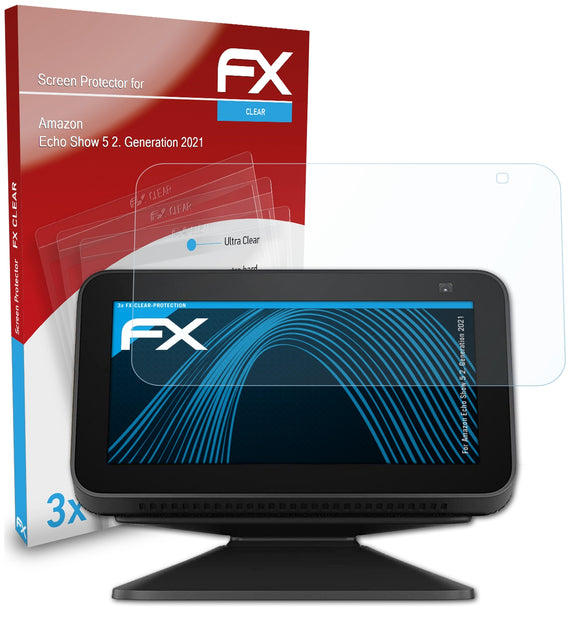 atFoliX FX-Clear Schutzfolie für Amazon Echo Show 5 (2. Generation 2021)