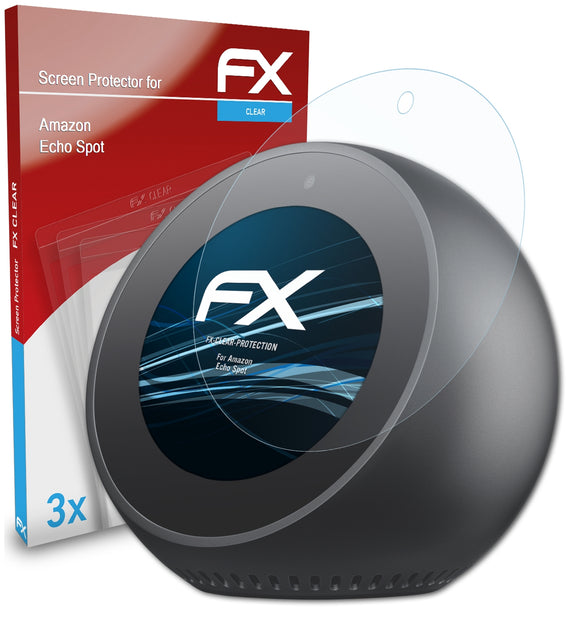 atFoliX FX-Clear Schutzfolie für Amazon Echo Spot
