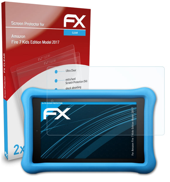 atFoliX FX-Clear Schutzfolie für Amazon Fire 7 Kids Edition (Model 2017)