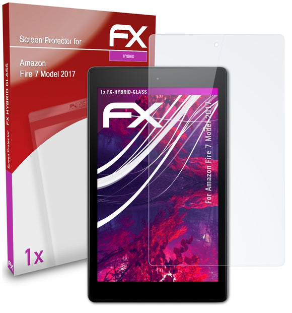 atFoliX FX-Hybrid-Glass Panzerglasfolie für Amazon Fire 7 (Model 2017)