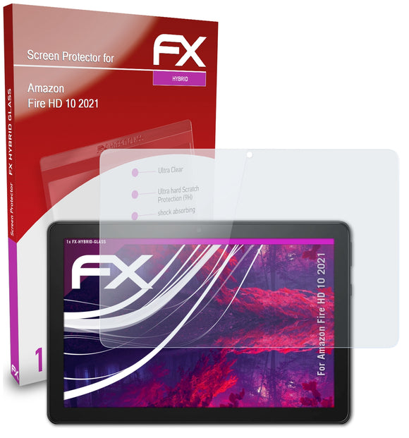 atFoliX FX-Hybrid-Glass Panzerglasfolie für Amazon Fire HD 10 (2021)