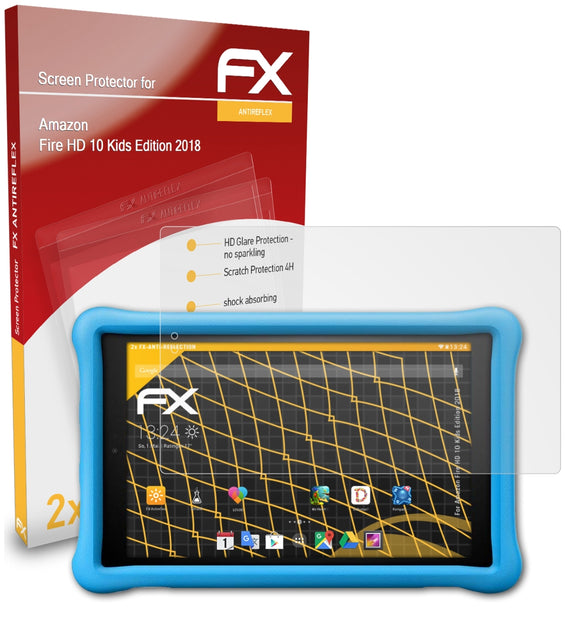 atFoliX FX-Antireflex Displayschutzfolie für Amazon Fire HD 10 Kids (Edition 2018)