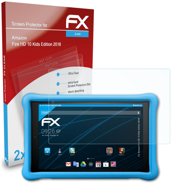 atFoliX FX-Clear Schutzfolie für Amazon Fire HD 10 Kids (Edition 2018)