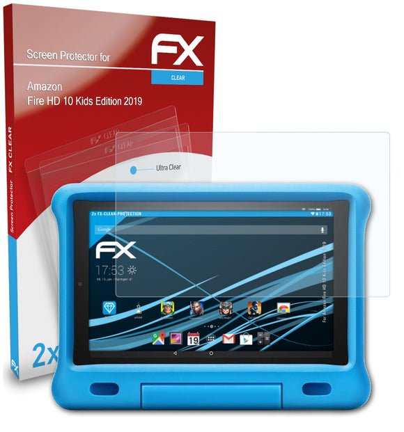 atFoliX FX-Clear Schutzfolie für Amazon Fire HD 10 Kids (Edition 2019)