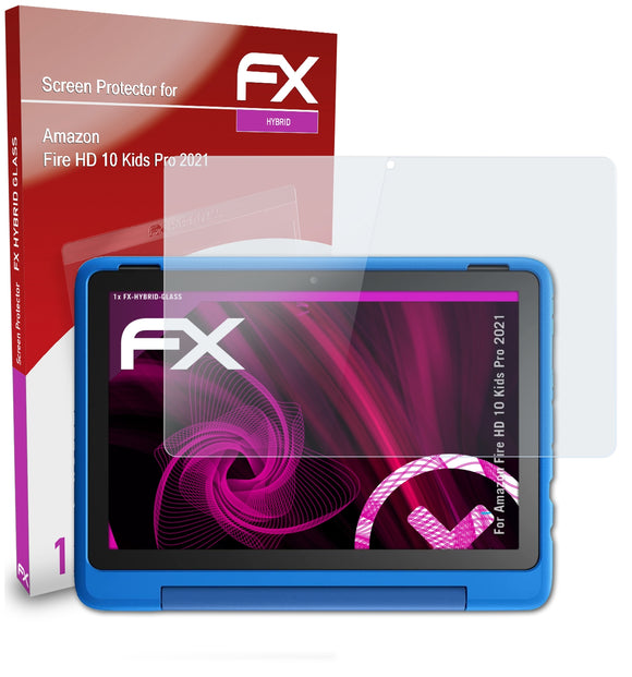 atFoliX FX-Hybrid-Glass Panzerglasfolie für Amazon Fire HD 10 Kids Pro (2021)