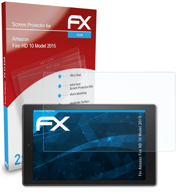 atFoliX FX-Clear Schutzfolie für Amazon Fire HD 10 (Model 2015)