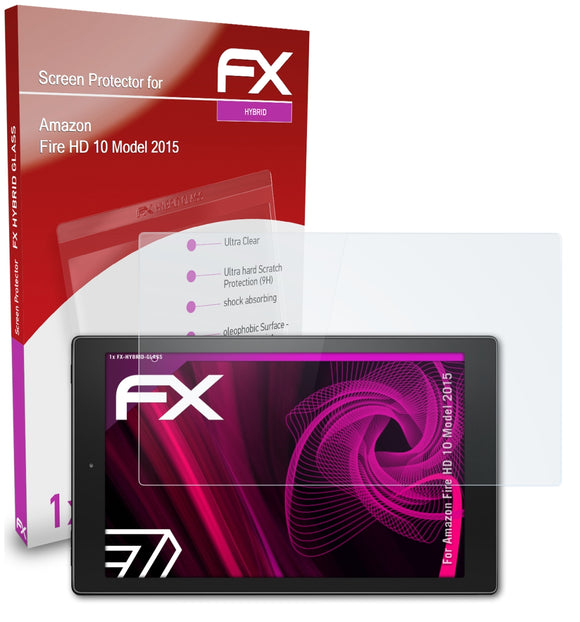 atFoliX FX-Hybrid-Glass Panzerglasfolie für Amazon Fire HD 10 (Model 2015)