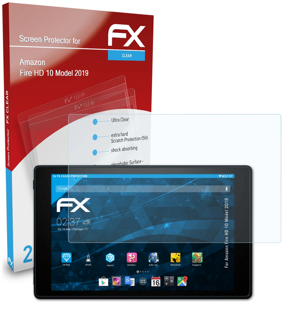 atFoliX FX-Clear Schutzfolie für Amazon Fire HD 10 (Model 2019)