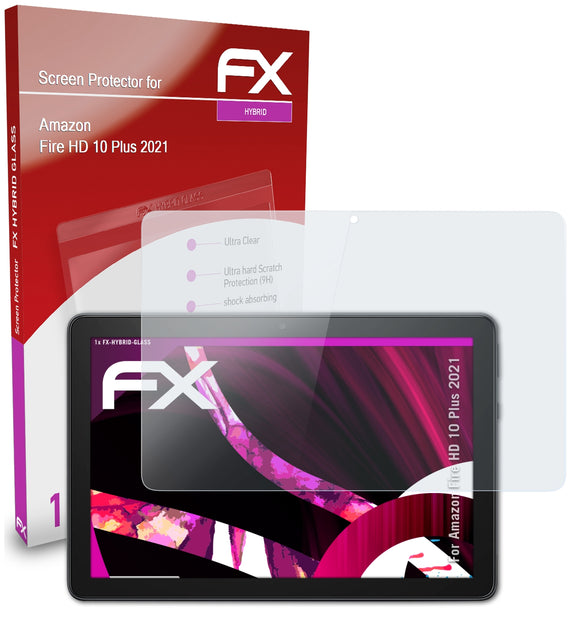 atFoliX FX-Hybrid-Glass Panzerglasfolie für Amazon Fire HD 10 Plus (2021)