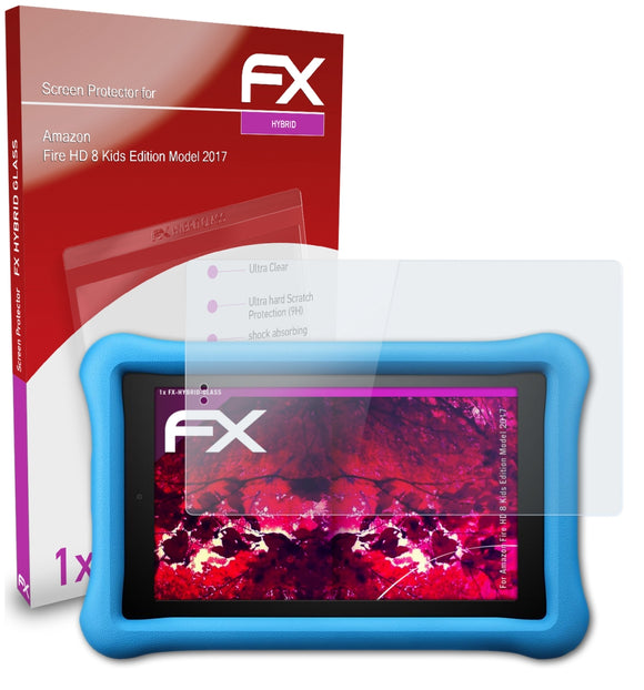 atFoliX FX-Hybrid-Glass Panzerglasfolie für Amazon Fire HD 8 Kids Edition (Model 2017)