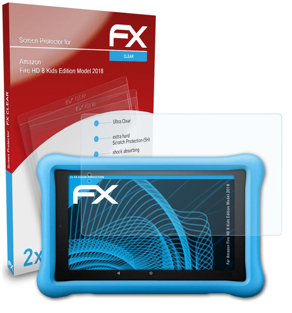atFoliX FX-Clear Schutzfolie für Amazon Fire HD 8 Kids Edition (Model 2018)