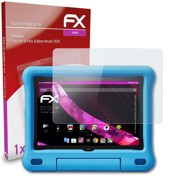 atFoliX FX-Hybrid-Glass Panzerglasfolie für Amazon Fire HD 8 Kids Edition (Model 2020)