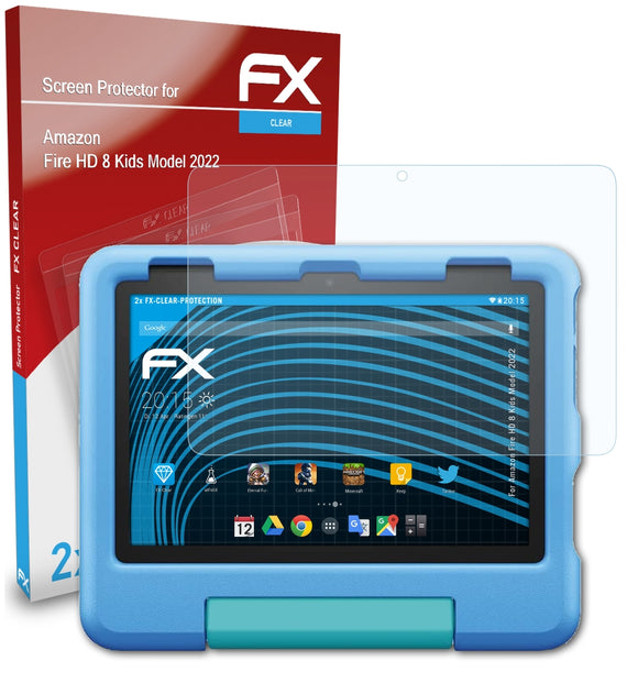 atFoliX FX-Clear Schutzfolie für Amazon Fire HD 8 Kids (Model 2022)