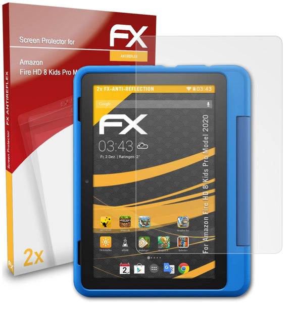 atFoliX FX-Antireflex Displayschutzfolie für Amazon Fire HD 8 Kids Pro (Model 2020)