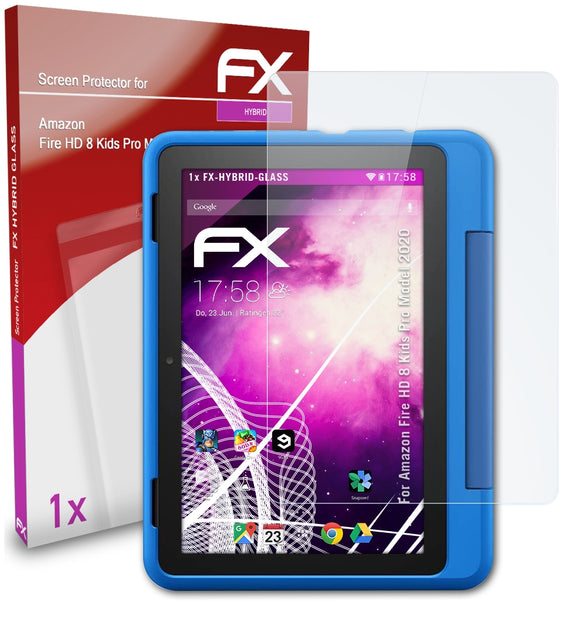 atFoliX FX-Hybrid-Glass Panzerglasfolie für Amazon Fire HD 8 Kids Pro (Model 2020)