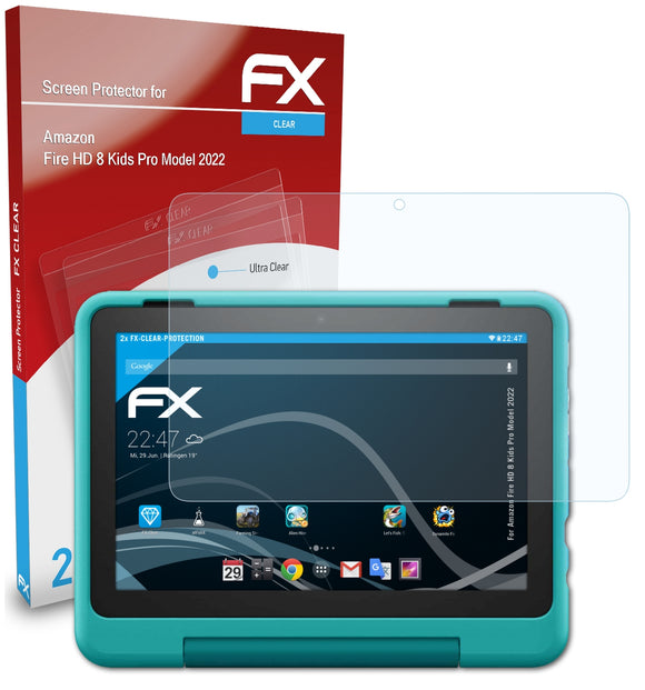 atFoliX FX-Clear Schutzfolie für Amazon Fire HD 8 Kids Pro (Model 2022)