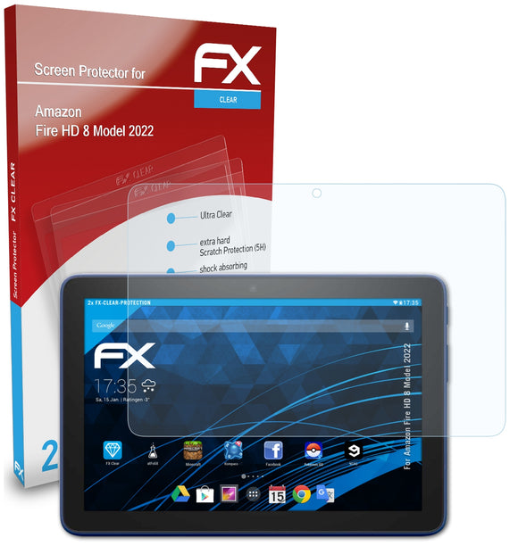 atFoliX FX-Clear Schutzfolie für Amazon Fire HD 8 (Model 2022)