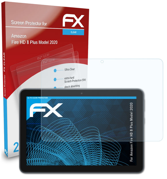 atFoliX FX-Clear Schutzfolie für Amazon Fire HD 8 Plus (Model 2020)
