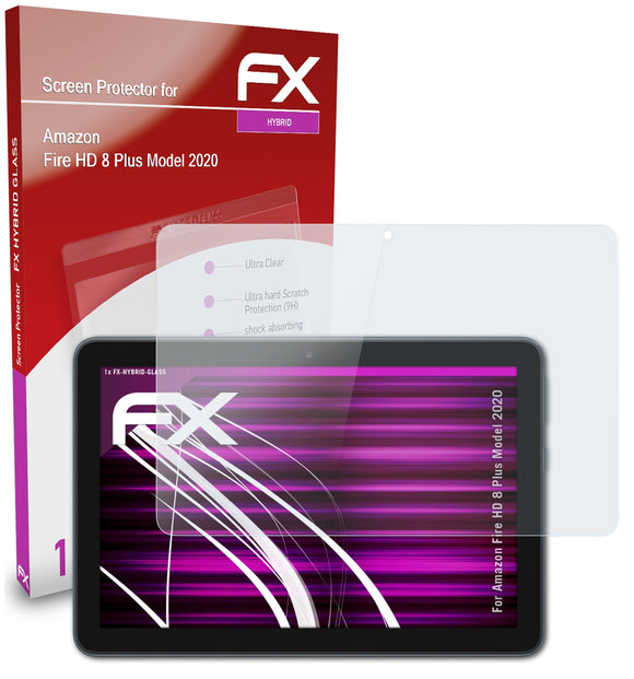 atFoliX FX-Hybrid-Glass Panzerglasfolie für Amazon Fire HD 8 Plus (Model 2020)