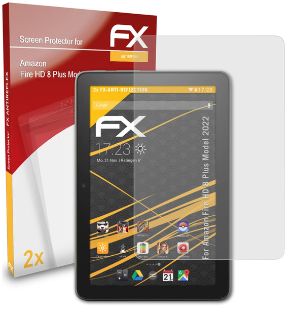 atFoliX FX-Antireflex Displayschutzfolie für Amazon Fire HD 8 Plus (Model 2022)