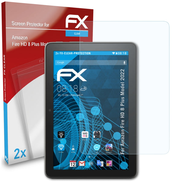 atFoliX FX-Clear Schutzfolie für Amazon Fire HD 8 Plus (Model 2022)