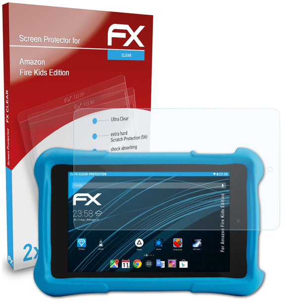 atFoliX FX-Clear Schutzfolie für Amazon Fire Kids Edition