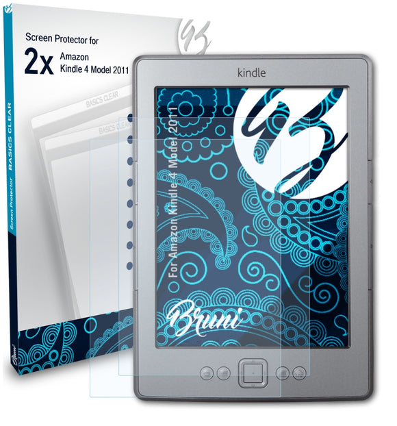 Bruni Basics-Clear Displayschutzfolie für Amazon Kindle 4 (Model 2011)