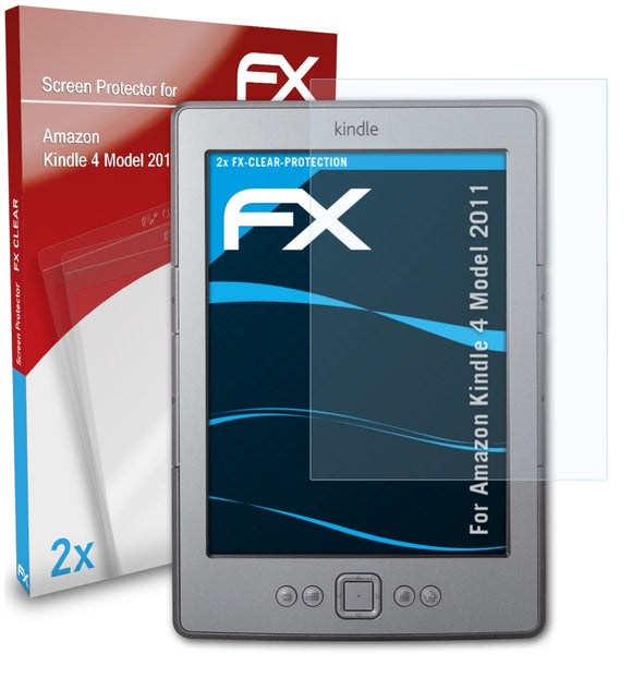 atFoliX FX-Clear Schutzfolie für Amazon Kindle 4 (Model 2011)